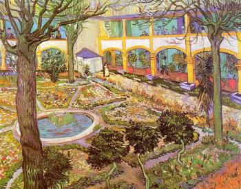 Vincent Van Gogh : The Courtyard of the Hospital at Arles